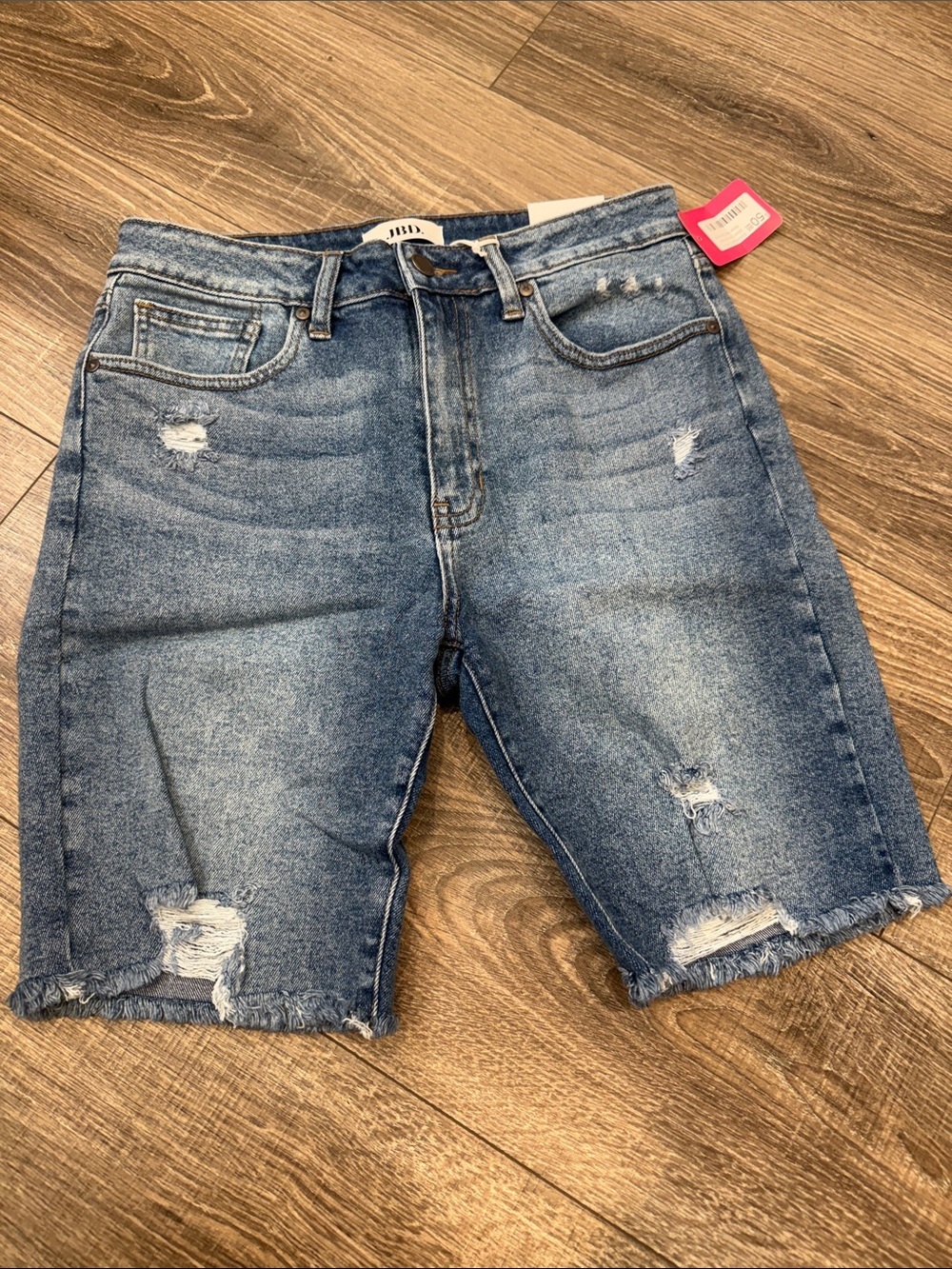 JBD Jean Biker Shorts with Destroyed Hem size medium